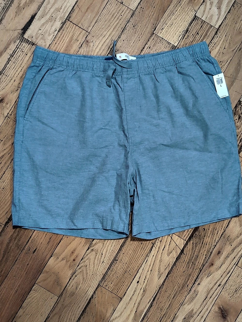 NEW Old Navy Linen-Blend Jogger Shorts Blue XL *M14